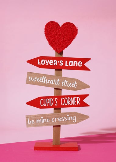 The Seasonal Gift Co. Love Is Sweet Red & Brown Love Signpost
