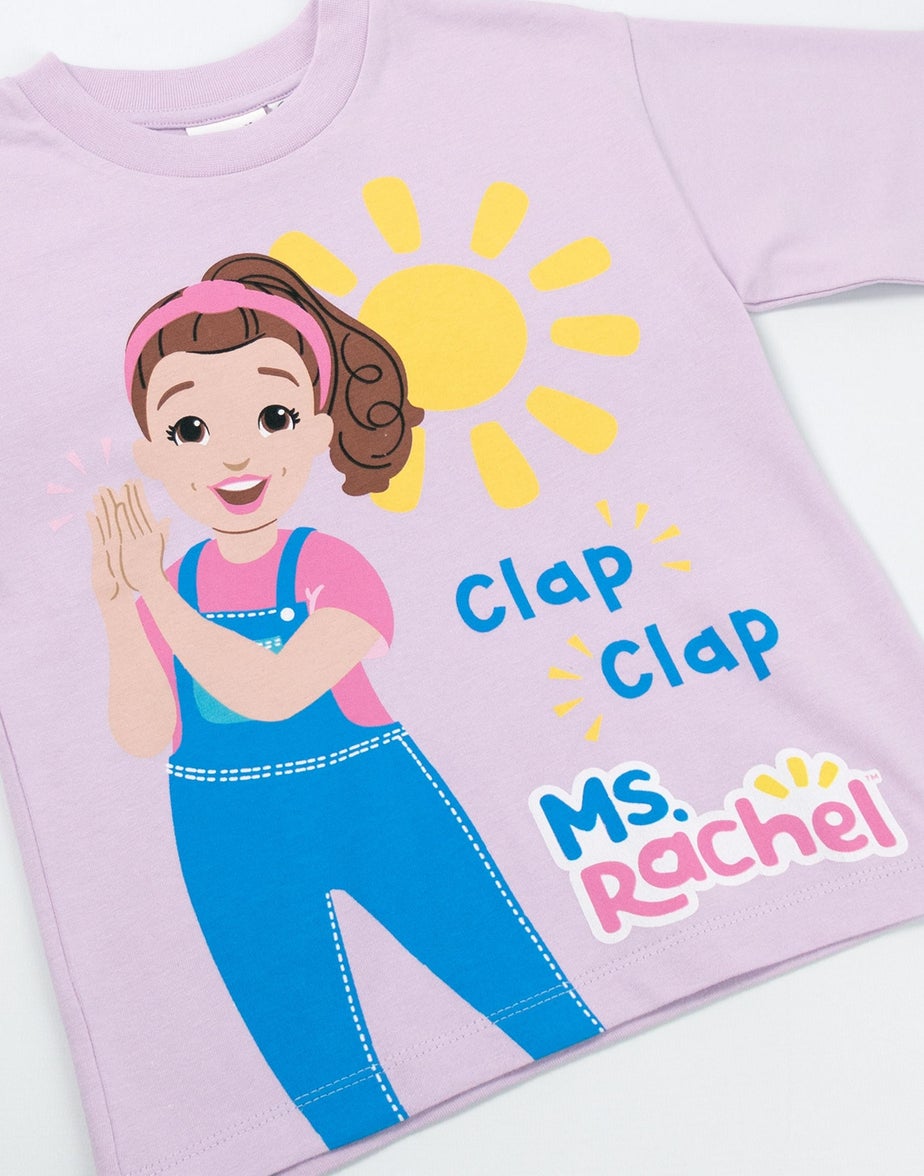 Vanilla Underground Ms. Rachel Girls Pink Clap Clap T-Shirt (12 mnths - 5 years)