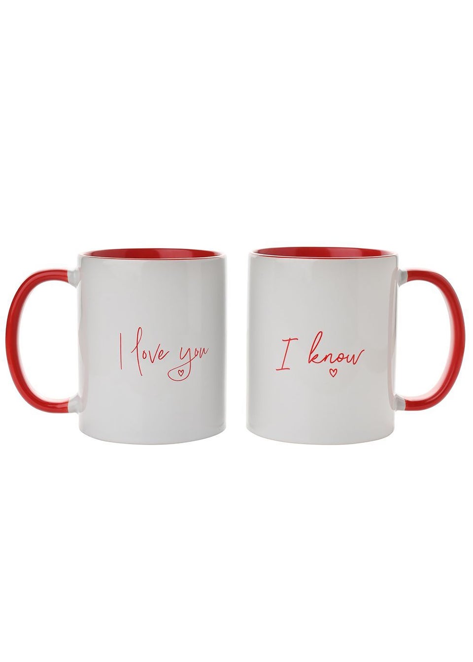 The Seasonal Gift Co. Love Is Sweet Pair of Red 11oz Handled Mugs I Love You... I know