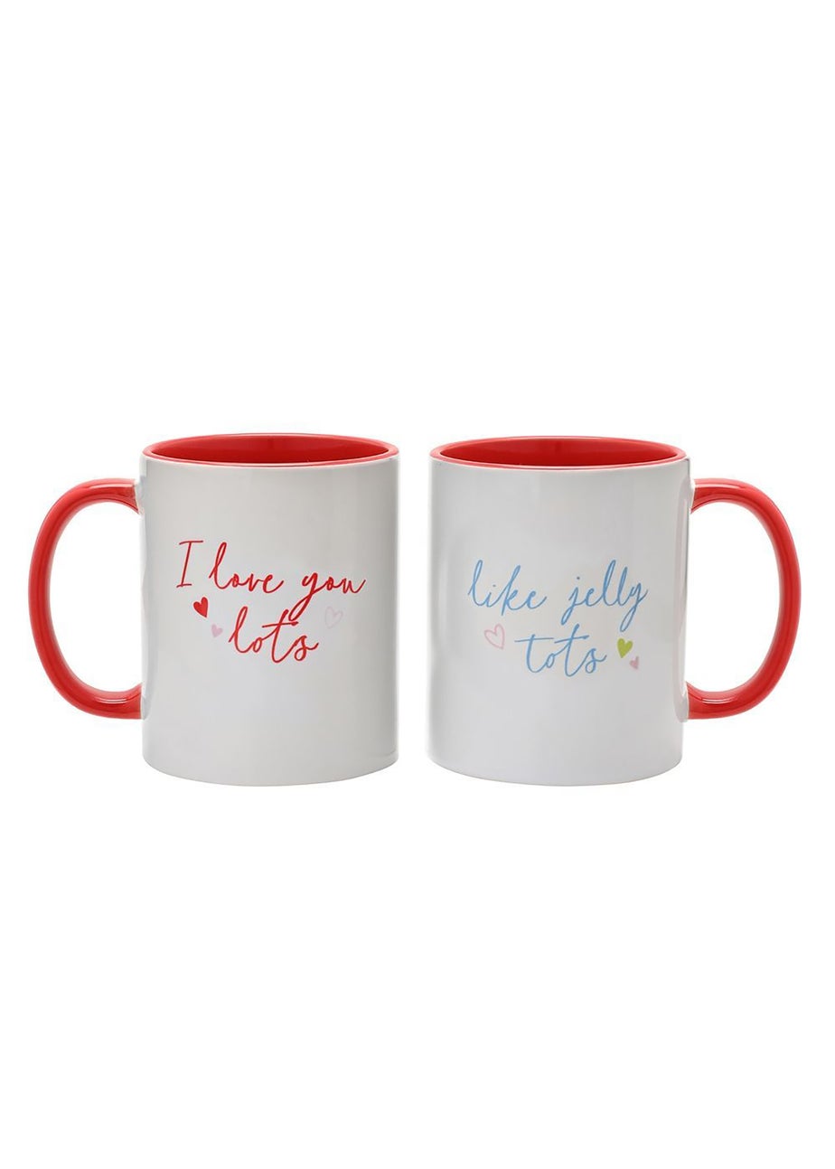 The Seasonal Gift Co. Love Is Sweet Pair of 11oz Red Mugs I Love You Lots ... Like Jelly Tots