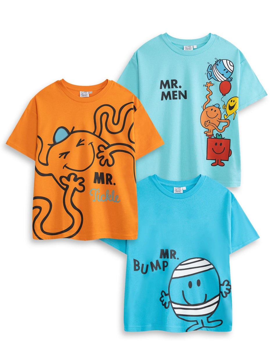 Vanilla Underground Mr. Men & Little Miss Boys Multicoloured T-Shirts (2-8 Years) - Pack of 3