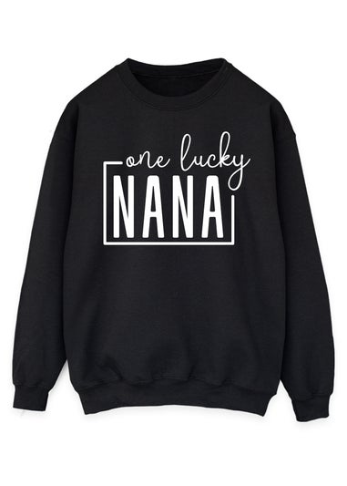 Spiral Galaxy Mother's Day One Lucky Nana Black Graphic Sweatshirt