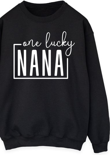 Spiral Galaxy Mother's Day One Lucky Nana Black Graphic Sweatshirt