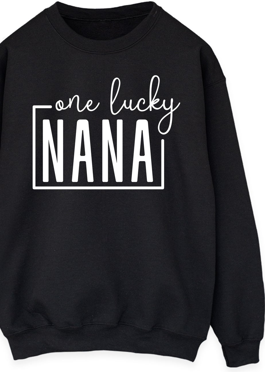 Spiral Galaxy Mother's Day One Lucky Nana Black Graphic Sweatshirt