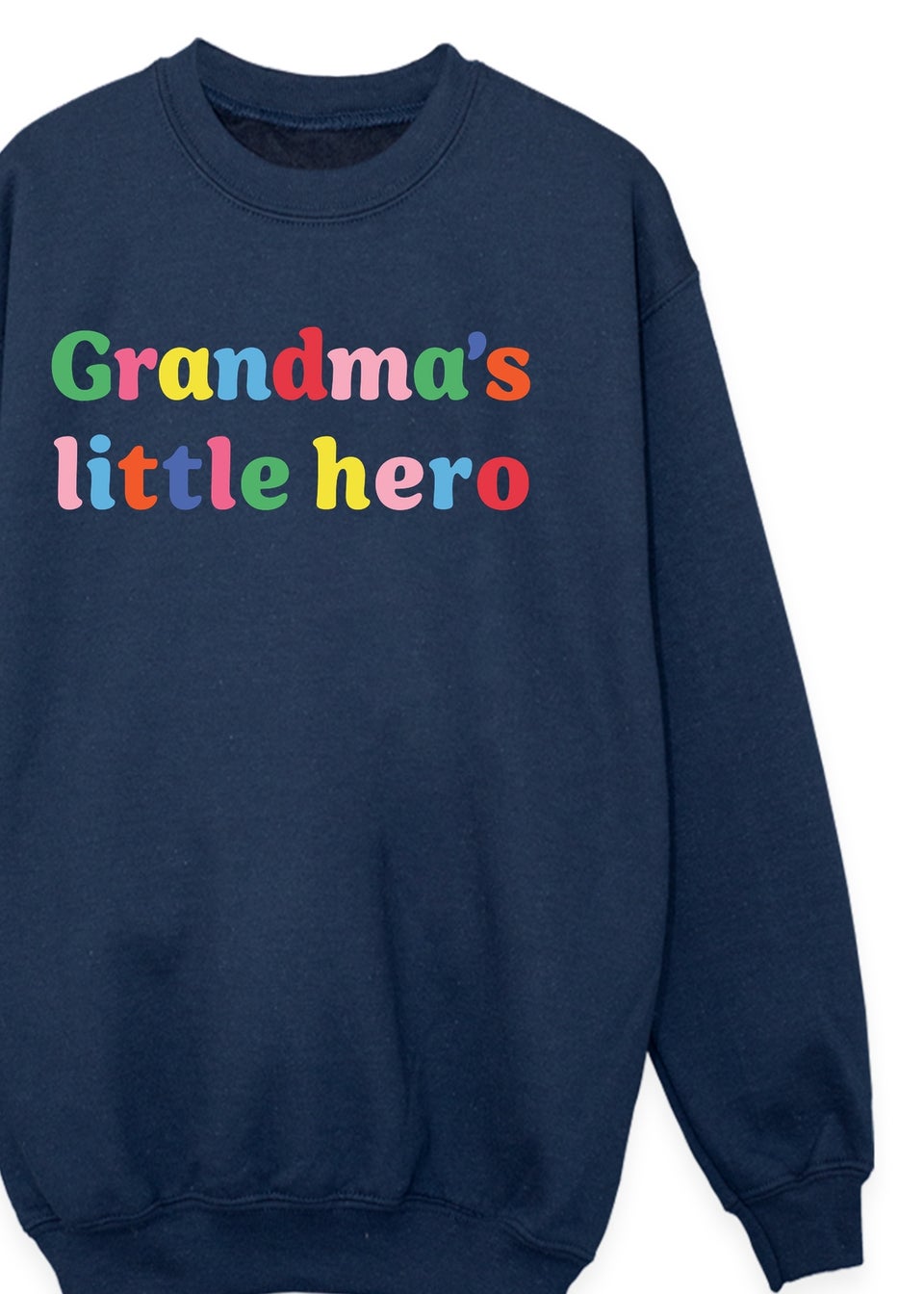 Ada & Ted Mother's Day Grandma's Little Hero Girls Navy Blue Graphic Sweatshirt (3-13 Years)