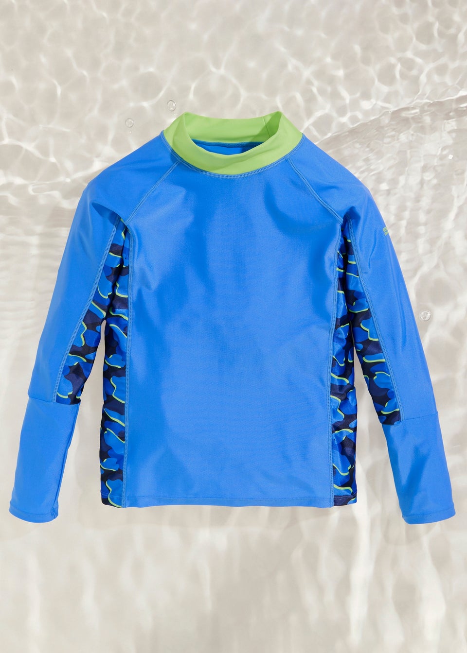 Regatta Sonic Blue Camo Hoku II UPF 30 Rash Vest (3-13 Years)