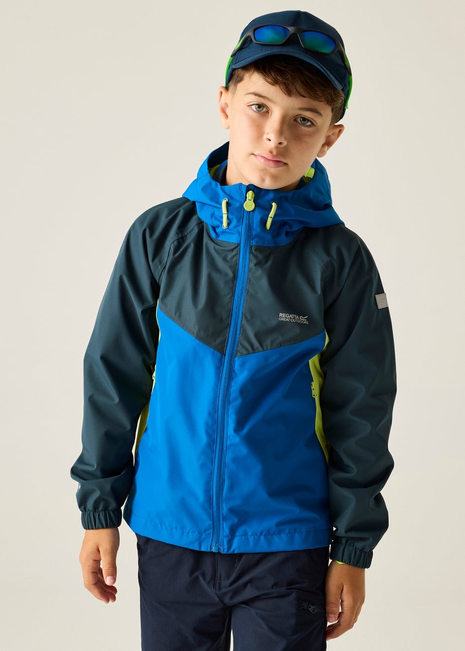 Regatta Olympian Blue Sharp Green Hanleigh Waterproof Jacket With Isotex Technology (3-13 Years)