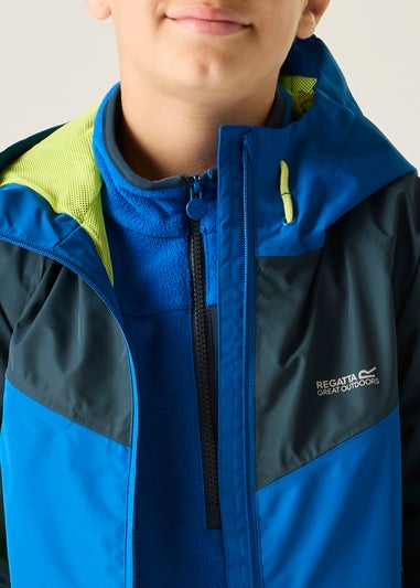 Regatta Olympian Blue Sharp Green Hanleigh Waterproof Jacket With Isotex Technology (3-13 Years)