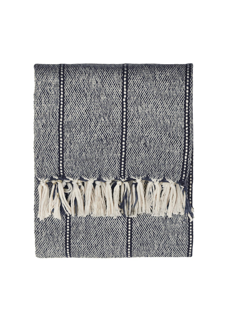 Yard Hedon Navy Woven Indoor/Outdoor Throw (130 x 180cm)