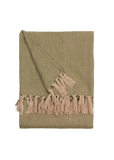 Furn Dessa Olive Woven Indoor/Outdoor Throw (130 x 180cm)