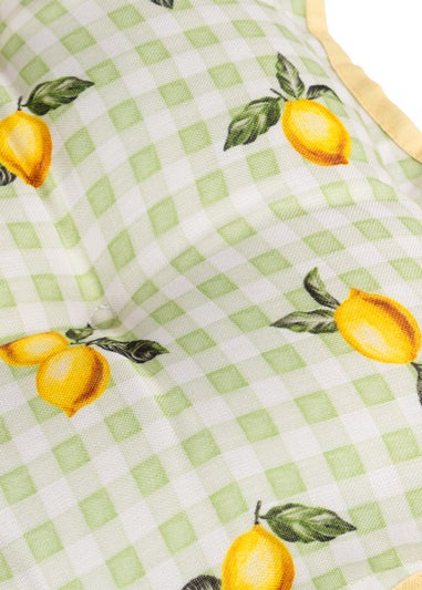 Furn Fruits Lemons Gingham 2 Pack Indoor/Outdoor Seat Pads (40 x 40cm)