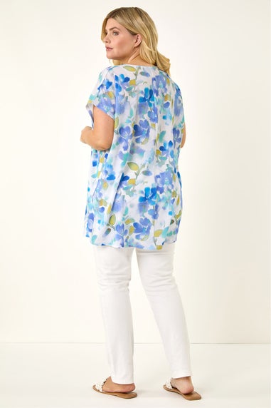 Roman Blue C Digital Floral Tp