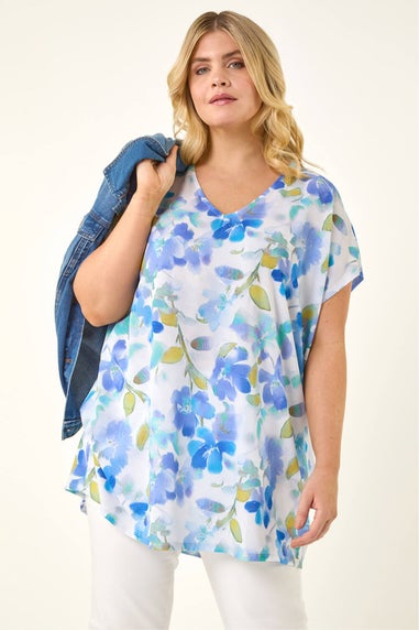 Roman Blue C Digital Floral Tp