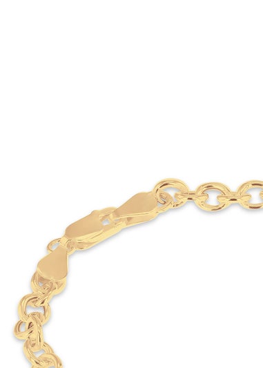 Golden Moments Sterling Silver Yellow Gold Plated Puffed-Heart Belcher Bracelet