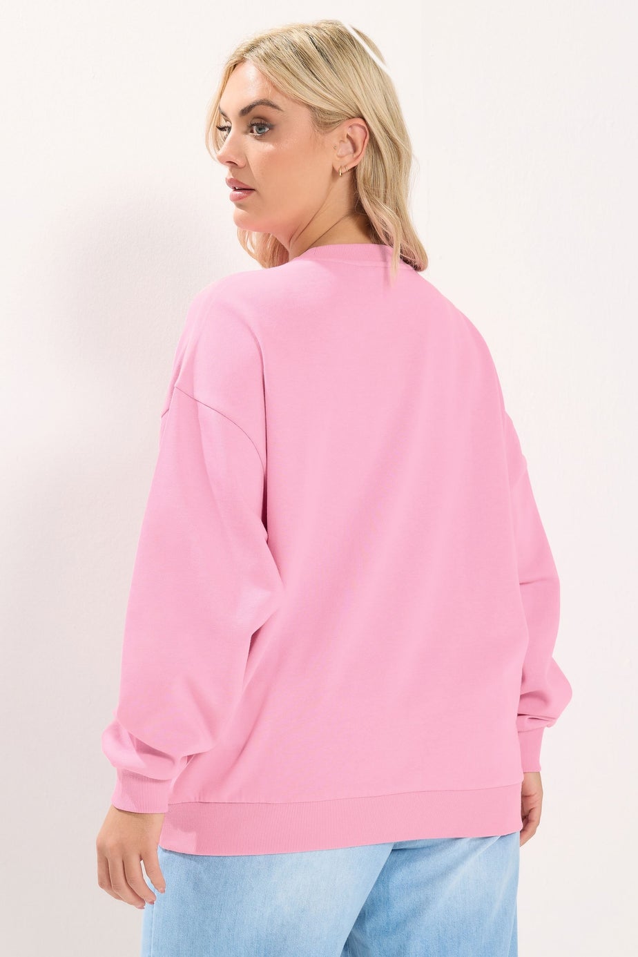 Yours Curve Pink 'Ibiza' Slogan Sweatshirt