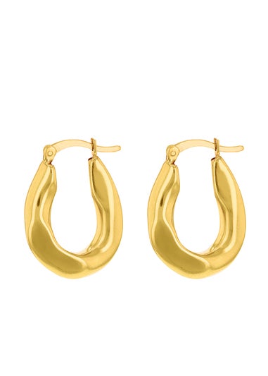 Golden Moments Stering Silver Gold Plated Creole Earring