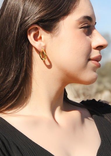 Golden Moments Stering Silver Gold Plated Creole Earring