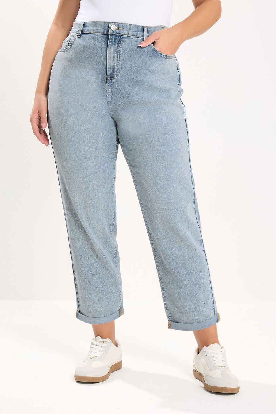 Yours Curve Blue Boyfriend Jeans