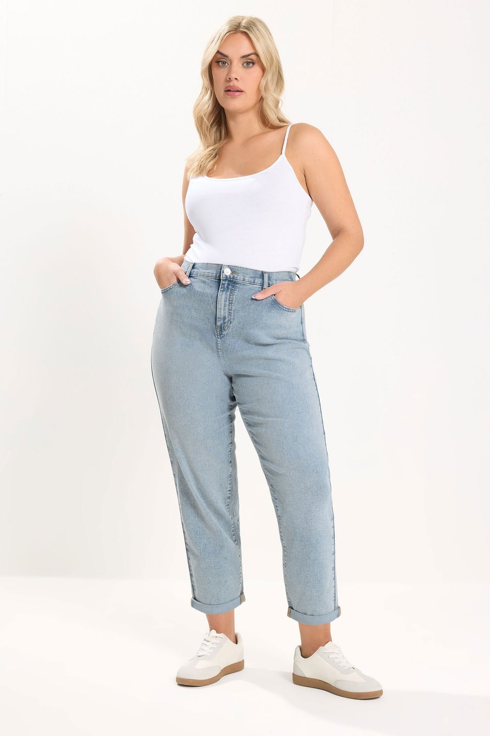 Yours Curve Blue Boyfriend Jeans