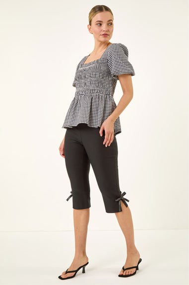 Dusk Black Bow Bengaline Capri Trouser