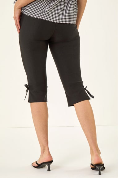 Dusk Black Bow Bengaline Capri Trouser