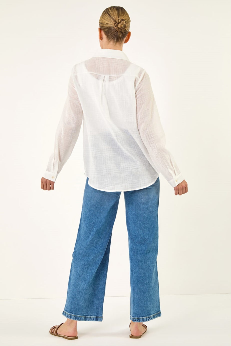 Dusk White Lace Trim Button Shirt