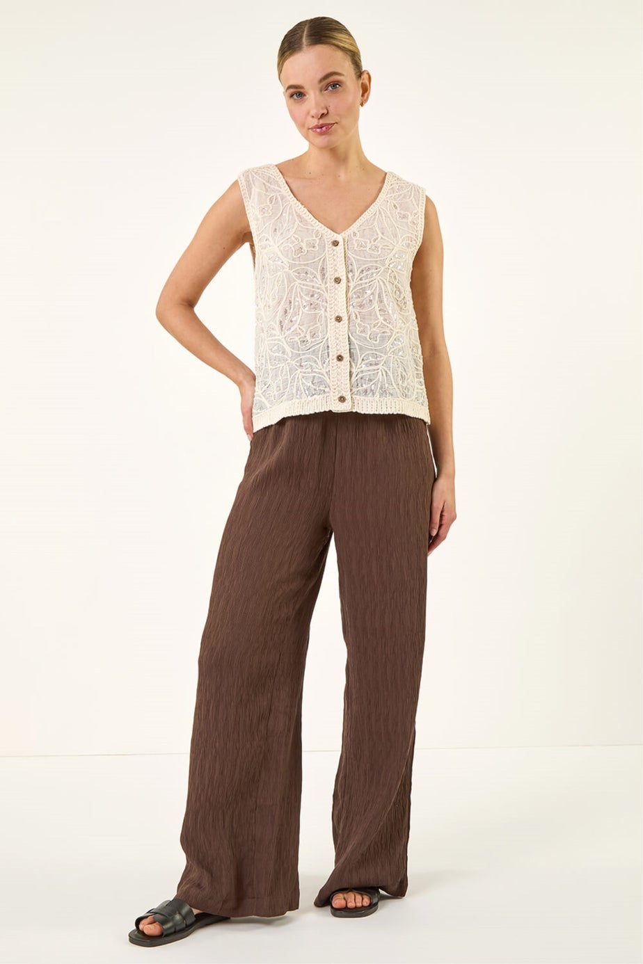 Dusk Ivory Sequin Detail Waistcoat