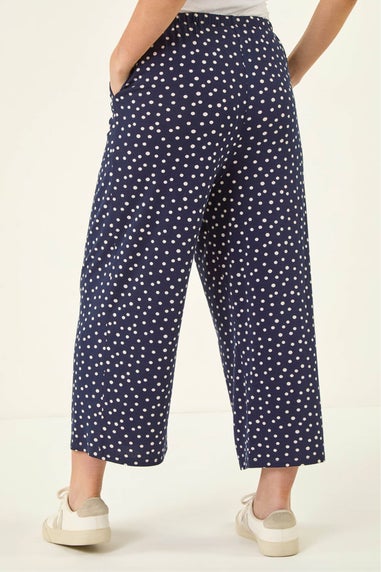 Roman Navy Petite Spot Cropped Trouser