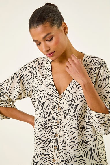 Roman Ivory Abstract Hotfix Blouse