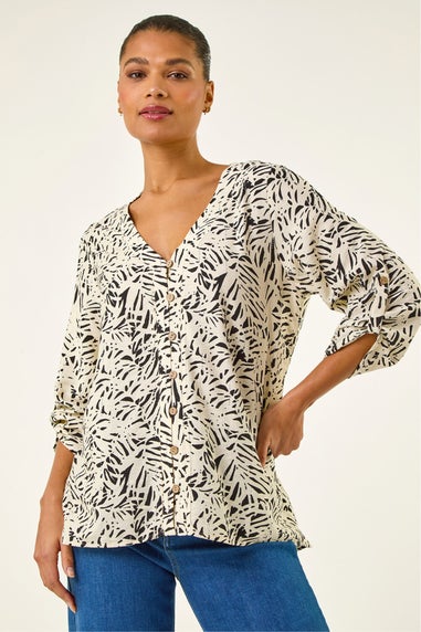 Roman Ivory Abstract Hotfix Blouse