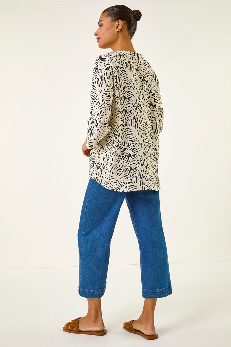 Roman Ivory Abstract Hotfix Blouse