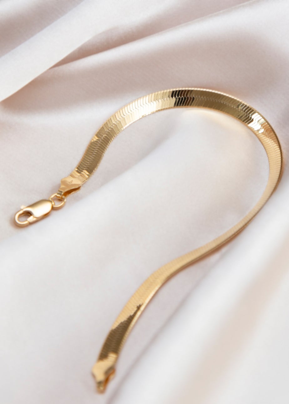 Golden Moments Sterling  Silver Gold Plated Triple Herringbone Bracelet