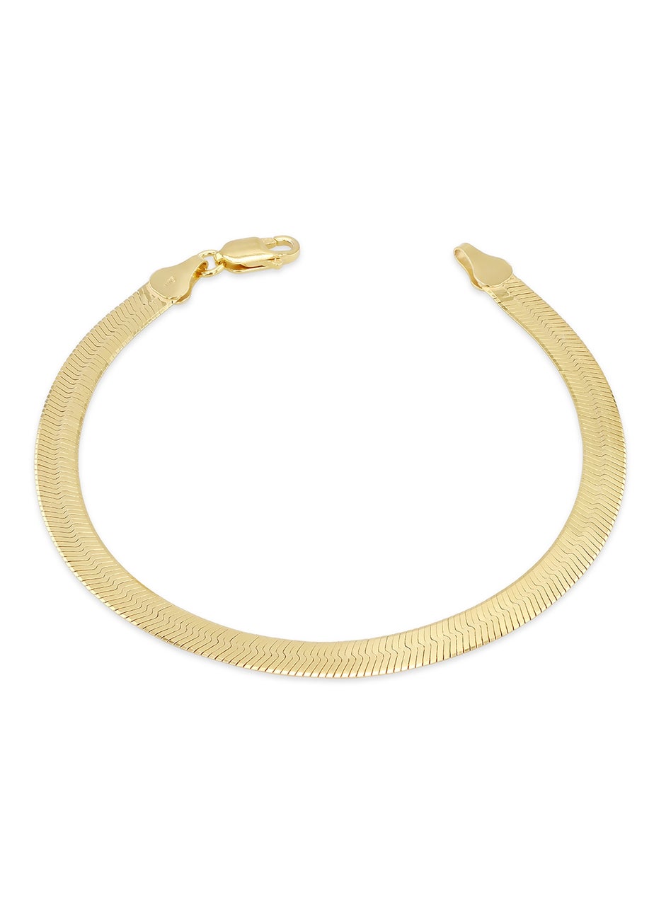 Golden Moments Sterling  Silver Gold Plated Triple Herringbone Bracelet