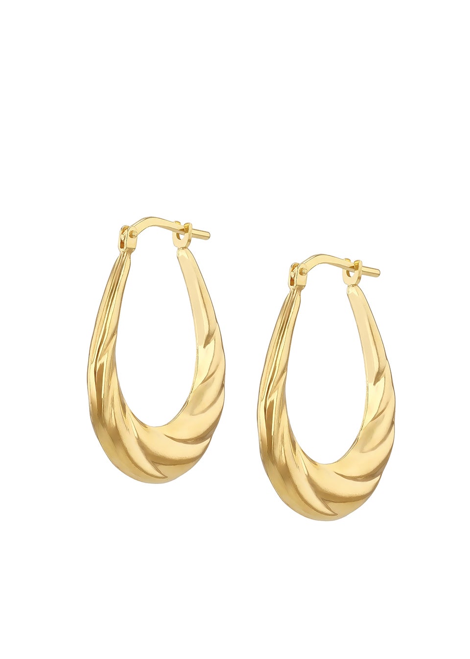 Golden Moments Sterling Silver 9ct Bonded Twisted Creole Earring