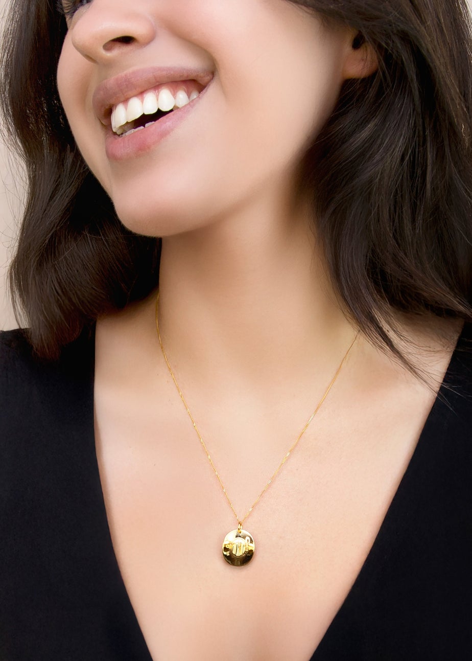 Golden Moments Sterling Silver Gold Plated Cowboy Hat Pendant on Chain