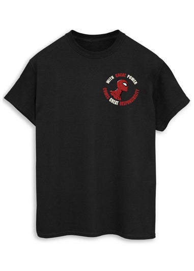Spiral Galaxy Marvel Spider-Man Great Responsibility Black Graphic T-Shirt