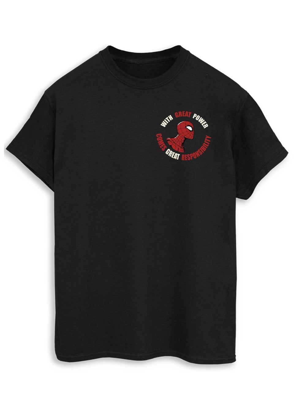 Spiral Galaxy Marvel Spider-Man Great Responsibility Black Graphic T-Shirt