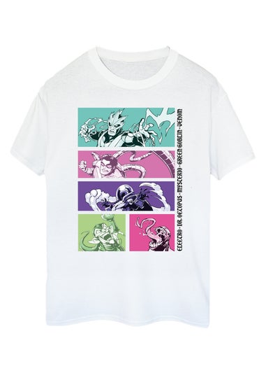 Spiral Galaxy Marvel Spider-Man Villains White Graphic T-Shirt