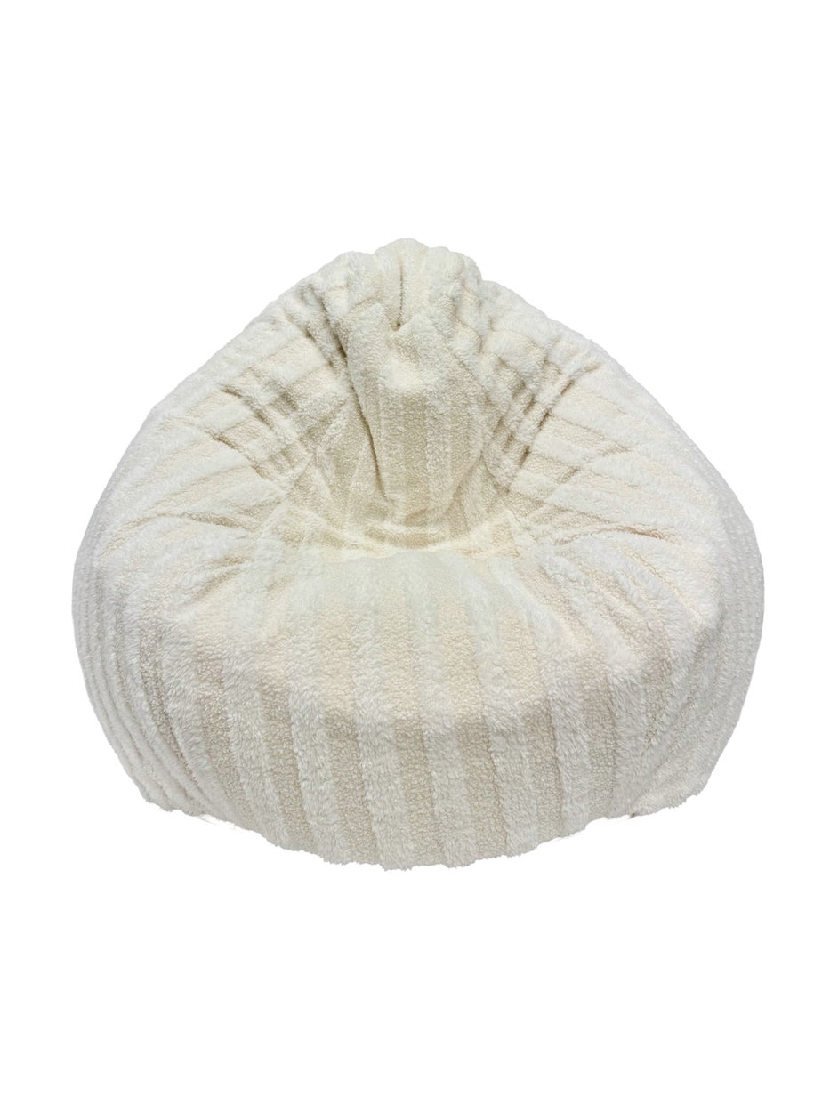 Kaikoo Cream Areya Large Beanbag in textured fabric
