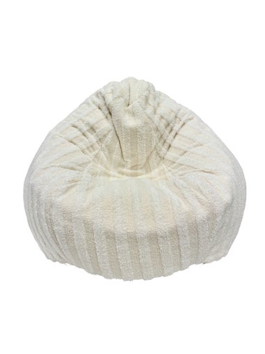 Kaikoo Cream Areya Large Beanbag in textured fabric