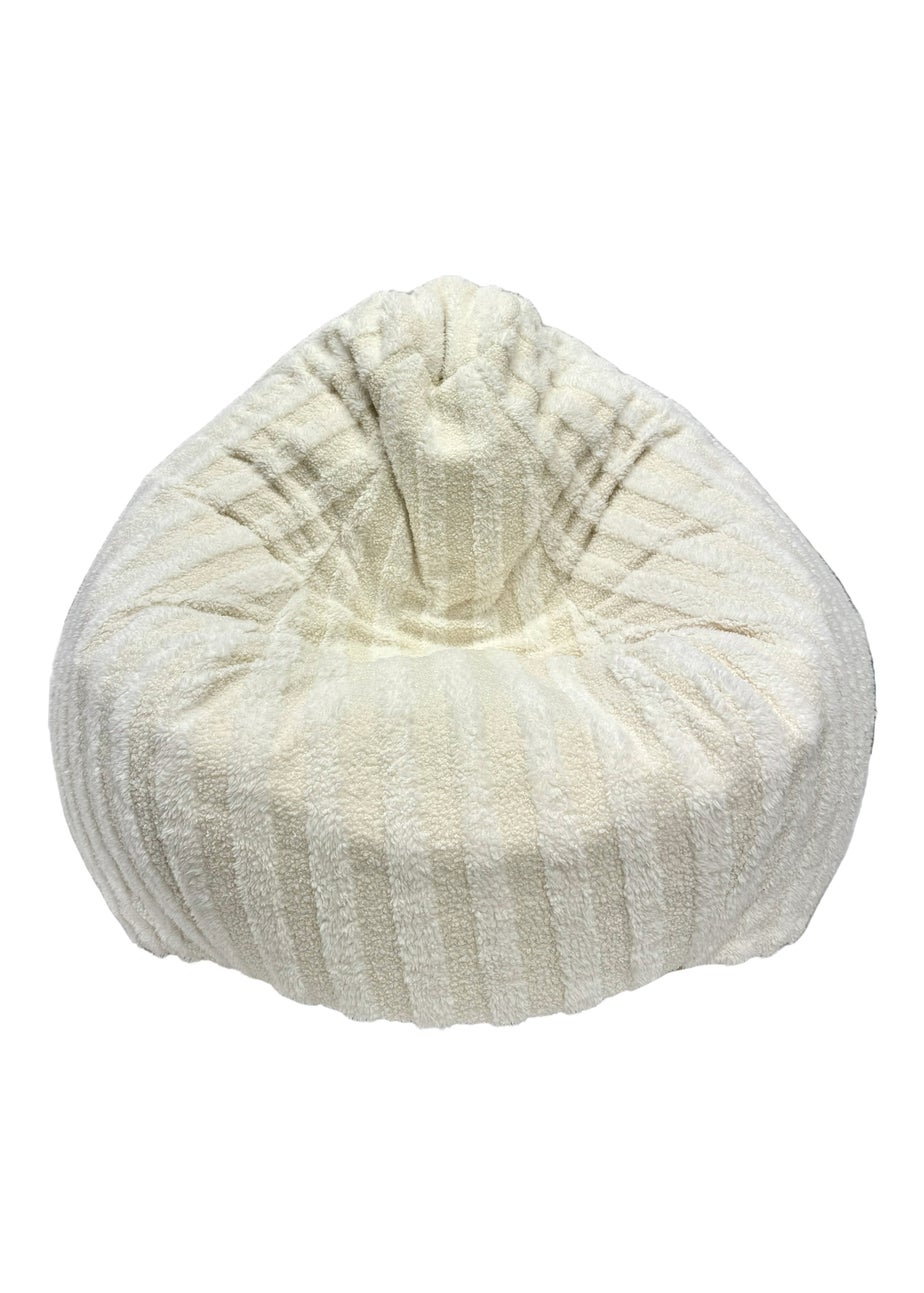 Kaikoo Cream Areya Large Beanbag in textured fabric