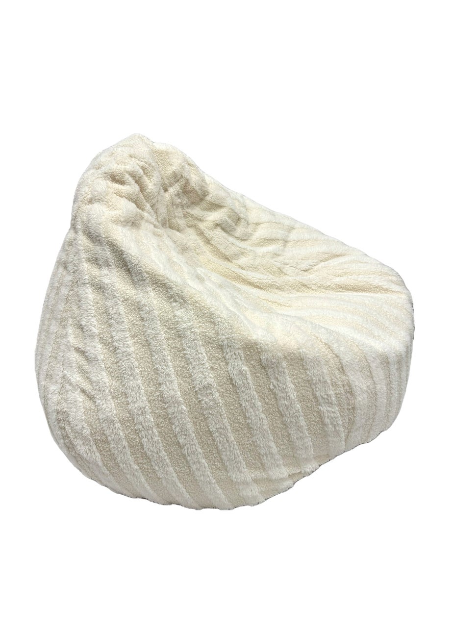 Kaikoo Cream Areya Large Beanbag in textured fabric
