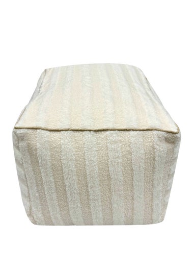 Kaikoo Cream Rectangle Pouffe in Textured Fabric