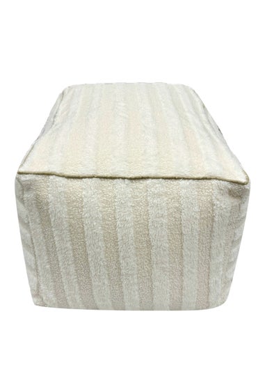 Kaikoo Cream Rectangle Pouffe in Textured Fabric
