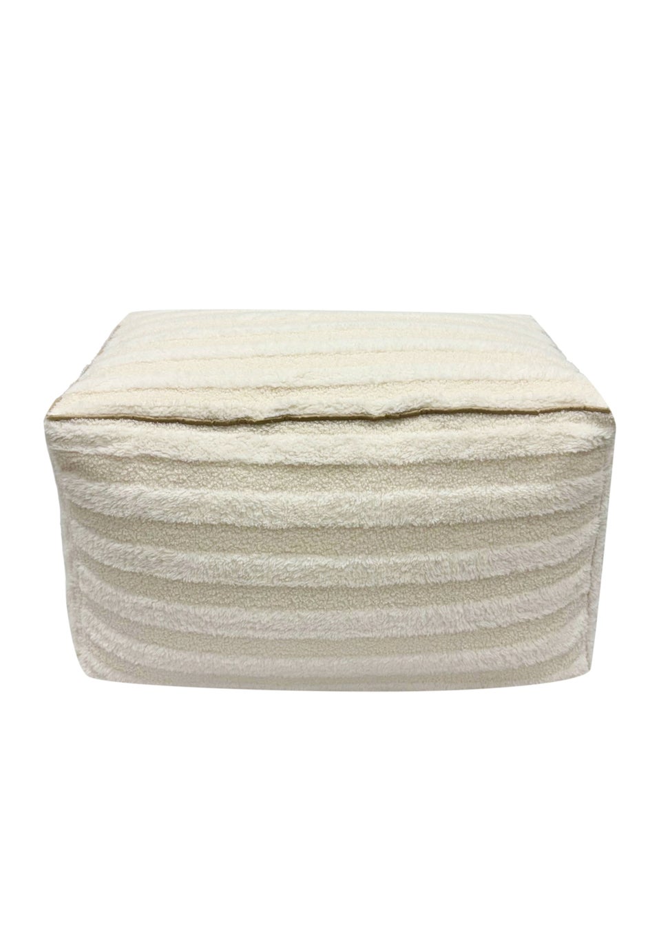 Kaikoo Cream Rectangle Pouffe in Textured Fabric