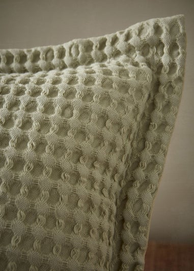 Pineapple Elephant Jaipur Chunky Waffle Cotton 30x50cm Cushion Sage Green