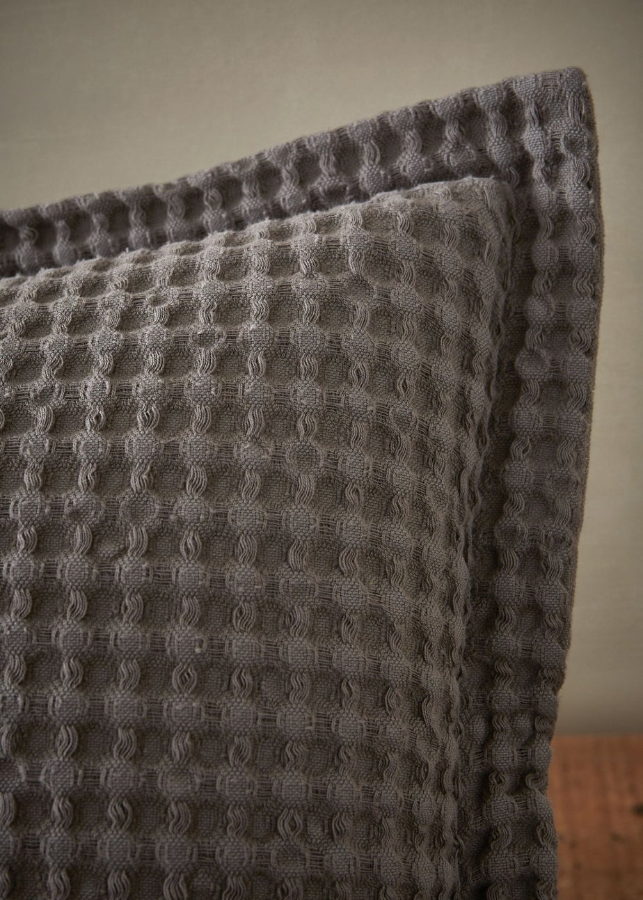 Pineapple Elephant Jaipur Chunky Waffle Cotton 30x50cm Cushion Grey