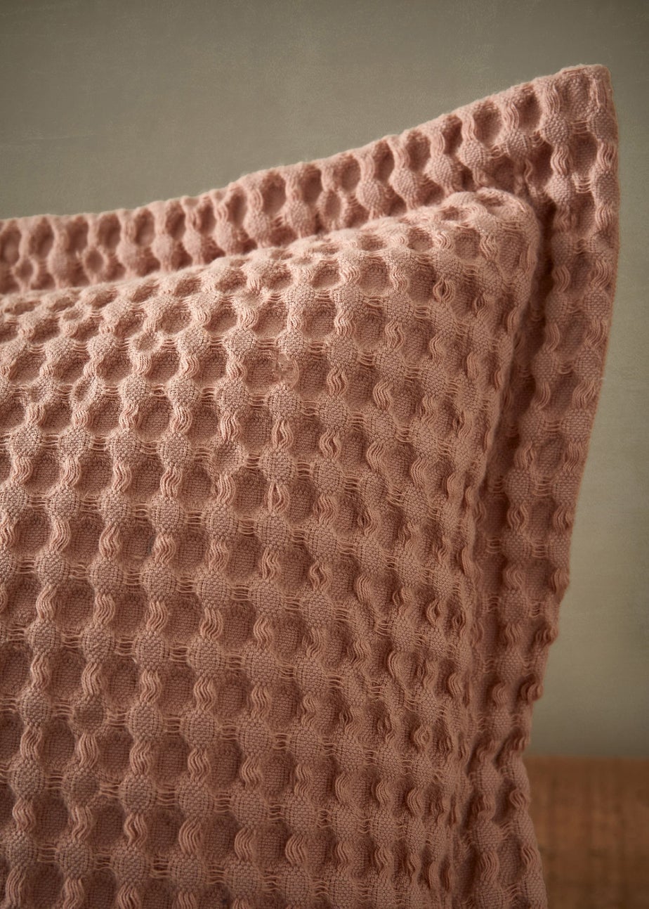 Pineapple Elephant Jaipur Chunky Waffle Cotton 30x50cm Cushion Pink