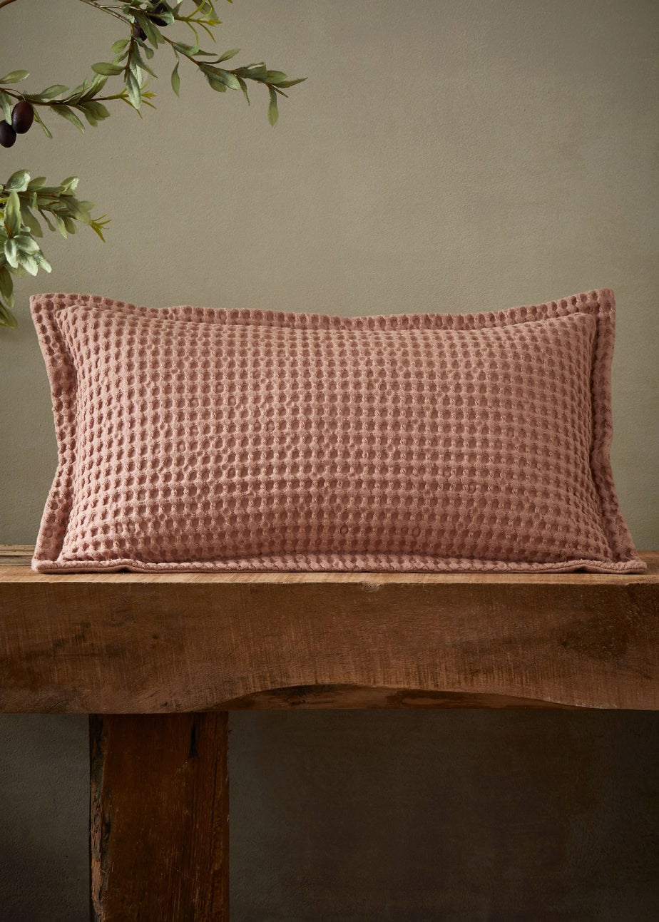 Pineapple Elephant Jaipur Chunky Waffle Cotton 30x50cm Cushion Pink