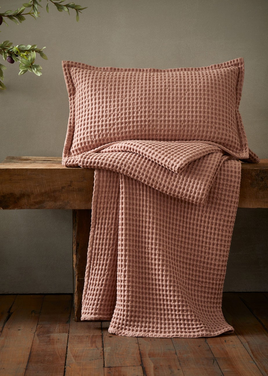 Pineapple Elephant Jaipur Chunky Waffle Cotton 30x50cm Cushion Pink